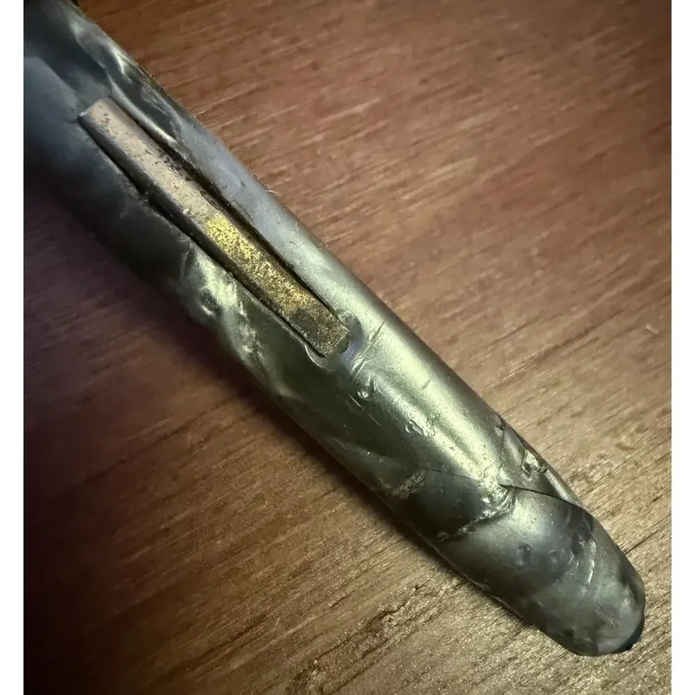 1930s Rare Welsharp Marbled Celluloid Fountain Pen w/14 K Gold Plating U.S. Made